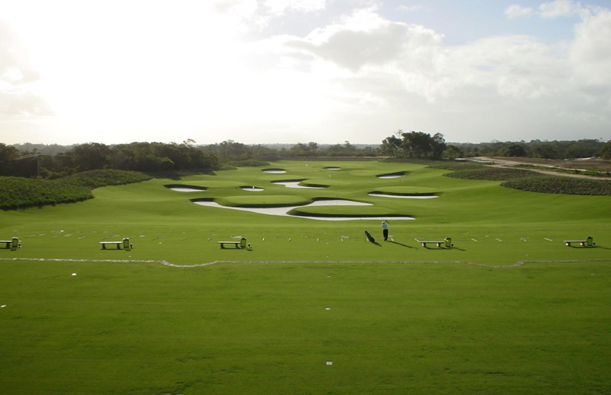 This is the driving range at Terravista G.C.    This beautiful range makes practicing fun and gives the golfers real targets to sharpen their games.