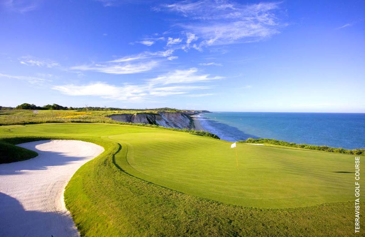 This is the view looking back at #14 green at Terravista G.C.    Make sure to take some pictures of this spectacular spot.