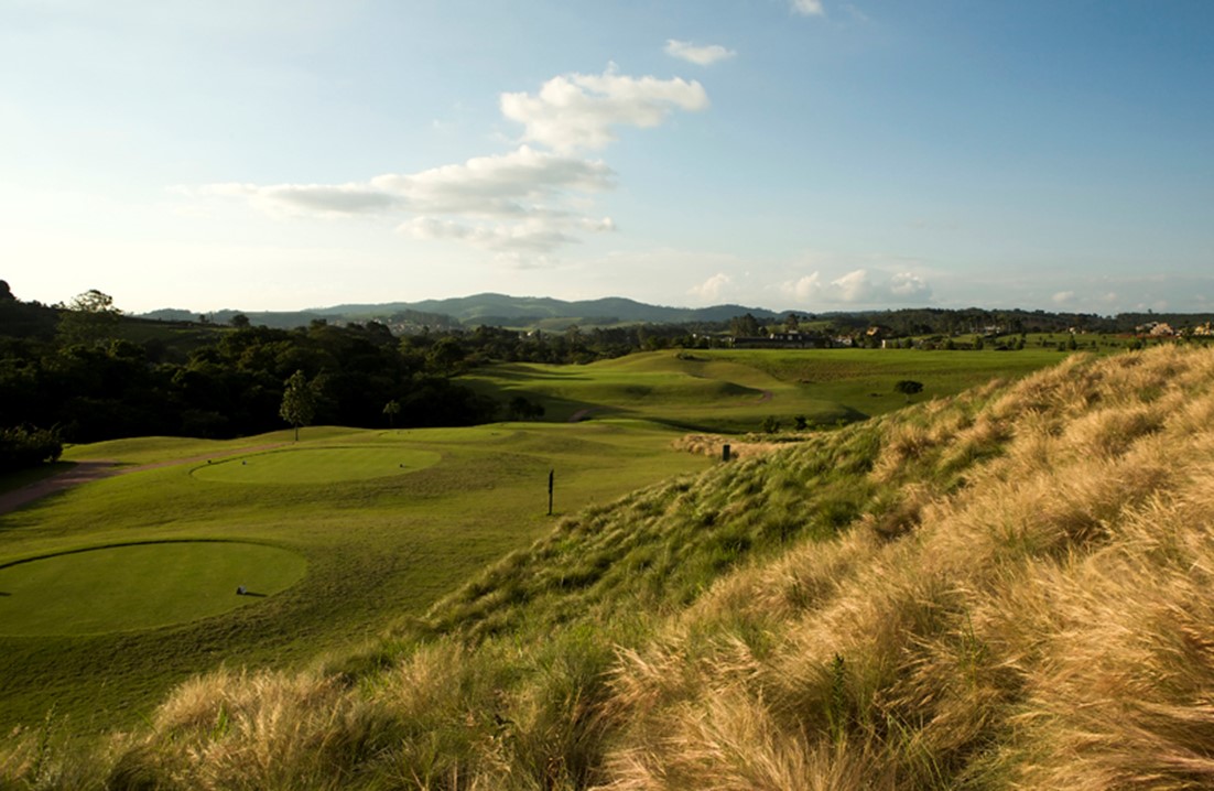 This is a view of the opening hole at Quinta da Baroneza.  This reachable par five is a beauty and a chance to begin your day with a birdie.